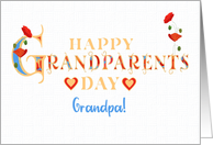 For Grandpa Grandparents Day with Red Poppies and Hearts card