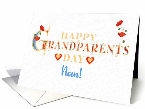 Grandparents Day for Nan with Red Poppies and Hearts card (1774616)