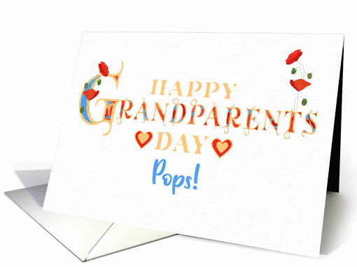 Grandparents Day for Pops with Red Poppies and Hearts card (1774618)
