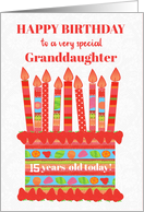 For Granddaughter Custom Age Birthday Cake with Strawberries card
