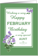 For Aunt February Birthday with Watercolour Wood Violets card