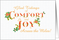 Christmas Tidings of Comfort and Joy with Holly Ivy and Poinsettias card