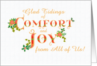 Christmas Tidings of Comfort and Joy from All of Us with Poinsettias card