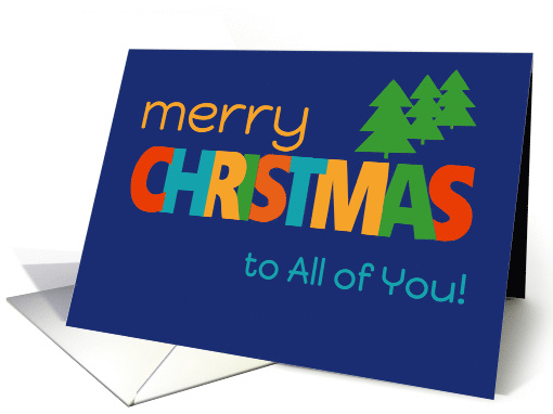 Merry Christmas to All of You Bright Retro Text and... (1802978)