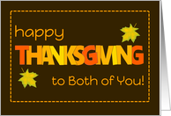 Thanksgiving to Both...