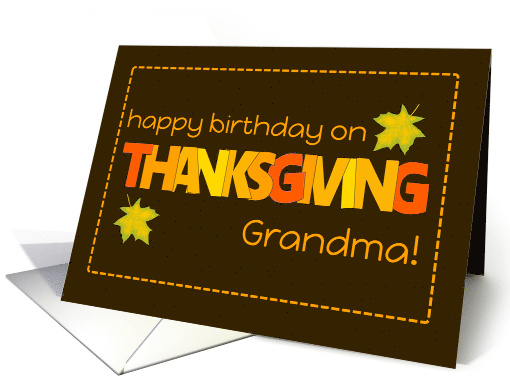 For Grandma Thanksgiving Birthday with Word Art Fall... (1806878)