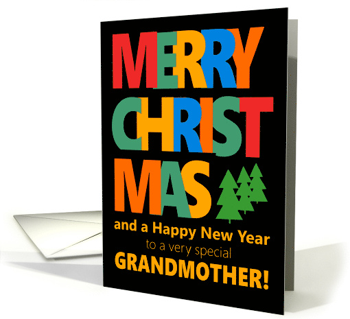For Grandmother Merry Christmas with Colorful Text and... (1810410)
