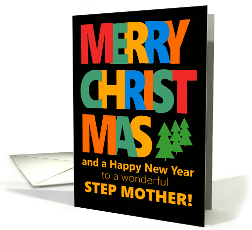 For Stepmother Merry Christmas with Colorful Text and... (1810468)
