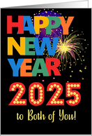 Happy New Year to Both of You Bright Lettering and Fireworks card