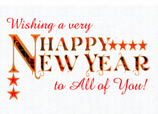 Happy New Year To All of You with Tartan Word Art and Stars