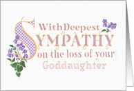 Sympathy for Loss of Goddaughter with Violets and Word Art card