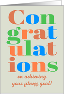 Congratulations on Achieving Fitness Goal Brightly Coloured Lettering card