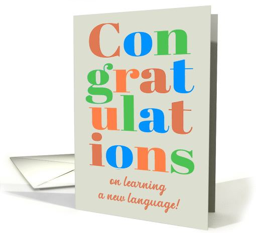 Congratulations on Learning a New Language Brightly... (1812832)