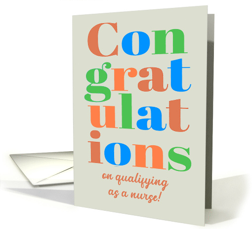 Congratulations on Qualifying as a Nurse Brightly Colored... (1812850)