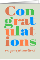 Congratulations on Promotion with Bright Retro Lettering card