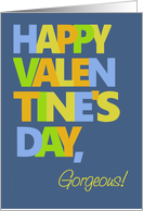 Chic Valentine for Someone Gorgeous with Bold Lettering on Denim Blue card