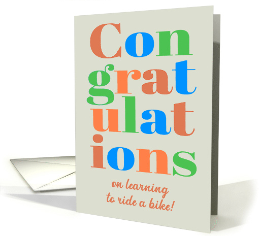 Congratulations on Learning to Ride a Bike Brightly... (1819080)