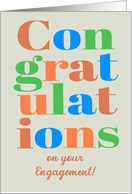 Congratulations on Engagement Bright Colorful Lettering card