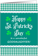 For Goddaughter St Patrick’s Day with Shamrocks and Green Checks card