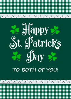 St Patrick's Day to Both of You with Shamrocks and Green Checks