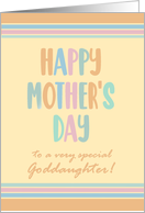 For Goddaughter Mothers Day with Stripes and Coloured Lettering card