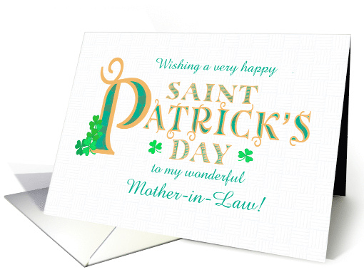 For Mother in Law St Patrick's with Shamrocks and Gold... (1824512)