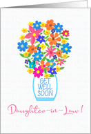 For Daughter in Law Get Well Soon Bouquet of Flowers in White Vase card