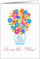 Get Well Soon Across the Miles Bouquet of Flowers in White Vase card