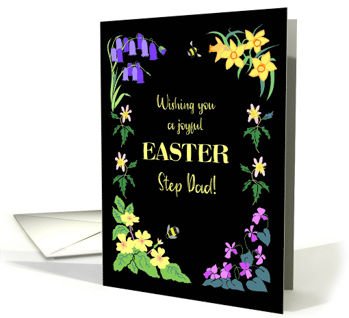 For Stepfather Easter Wishes With Spring Flowers and Bees... (1831826)
