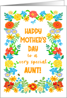 For Aunt on Mothers Day with Pretty Floral Border card