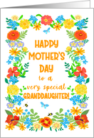 For Granddaughter on Mothers Day with Pretty Floral Border card