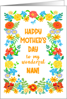 For Nan on Mothers Day with Pretty Floral Border card