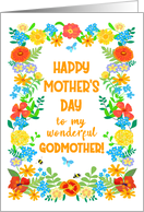For Godmother on Mothers Day with Pretty Floral Border card