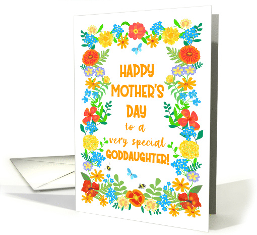 For Goddaughter Mothers Day Greeting with Pretty Floral Border card