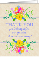 Thank You for Looking After Garden With Pretty Cottage Garden Flowers card