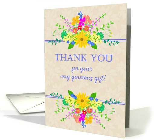 Thank You for Gift With Pretty Cottage Garden Flowers card (1837366)