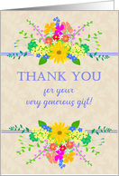 Thank You for Gift With Pretty Cottage Garden Flowers card