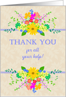 Thank You for Help With Pretty Cottage Garden Flowers card