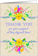 Thank You for Your Support With Pretty Cottage Garden Flowers card