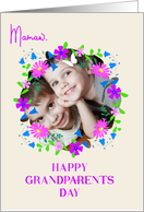 For Mamaw on Grandparents Day With Floral Custom Photo Frame card