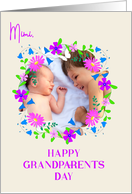 For Mimi on Grandparents Day With Floral Custom Photo Frame card