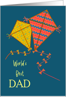 For World’s Best Dad on Father’s Day with Colourful Kites card