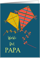 For World’s Best Papa on Father’s Day with Colourful Kites card