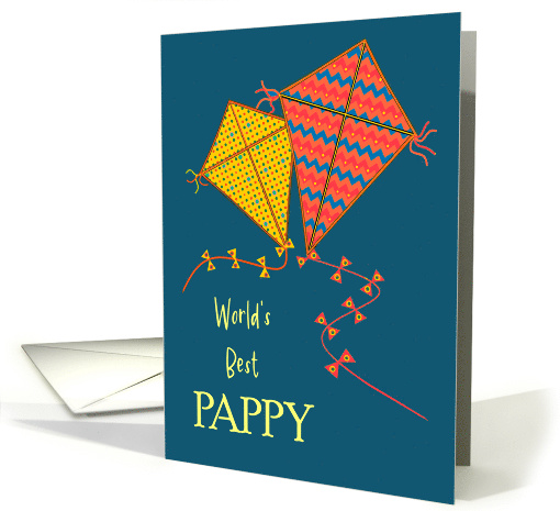 For World's Best Pappy on Father's Day with Colourful Kites card