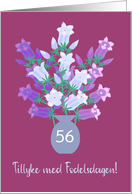 Custom Age Birthday Danish Language Floral Bouquet Blank Inside card