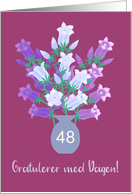 Custom Age Birthday Norwegian Language Floral Bouquet Blank Inside card