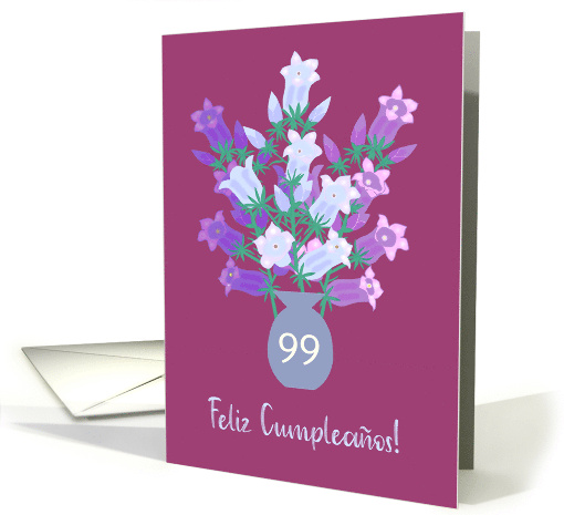 Custom Age Birthday Spanish Language Floral Bouquet Blank Inside card