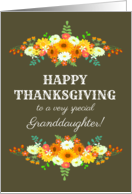 For Granddaughter Happy Thanksgiving Flowers in Bright Fall Colors card