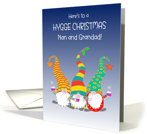 For Nan and Grandad Hygge Christmas Wishes With Three Cute Gnomes card