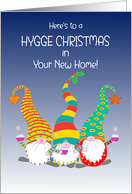 Hygge Christmas Wishes in New Home With Three Cute Gnomes card